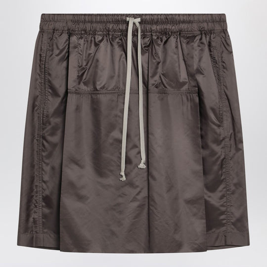 Mud-Colored Drawstring Kilt Shorts