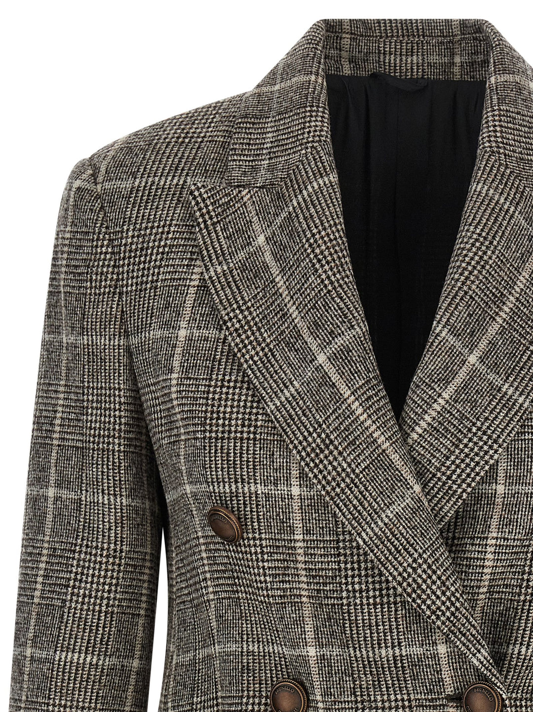Brunello Cucinelli Prince Of Wales Blazer BlazerS - Brown | e4d6ae0811c5158be22d99735522af7296d836ef