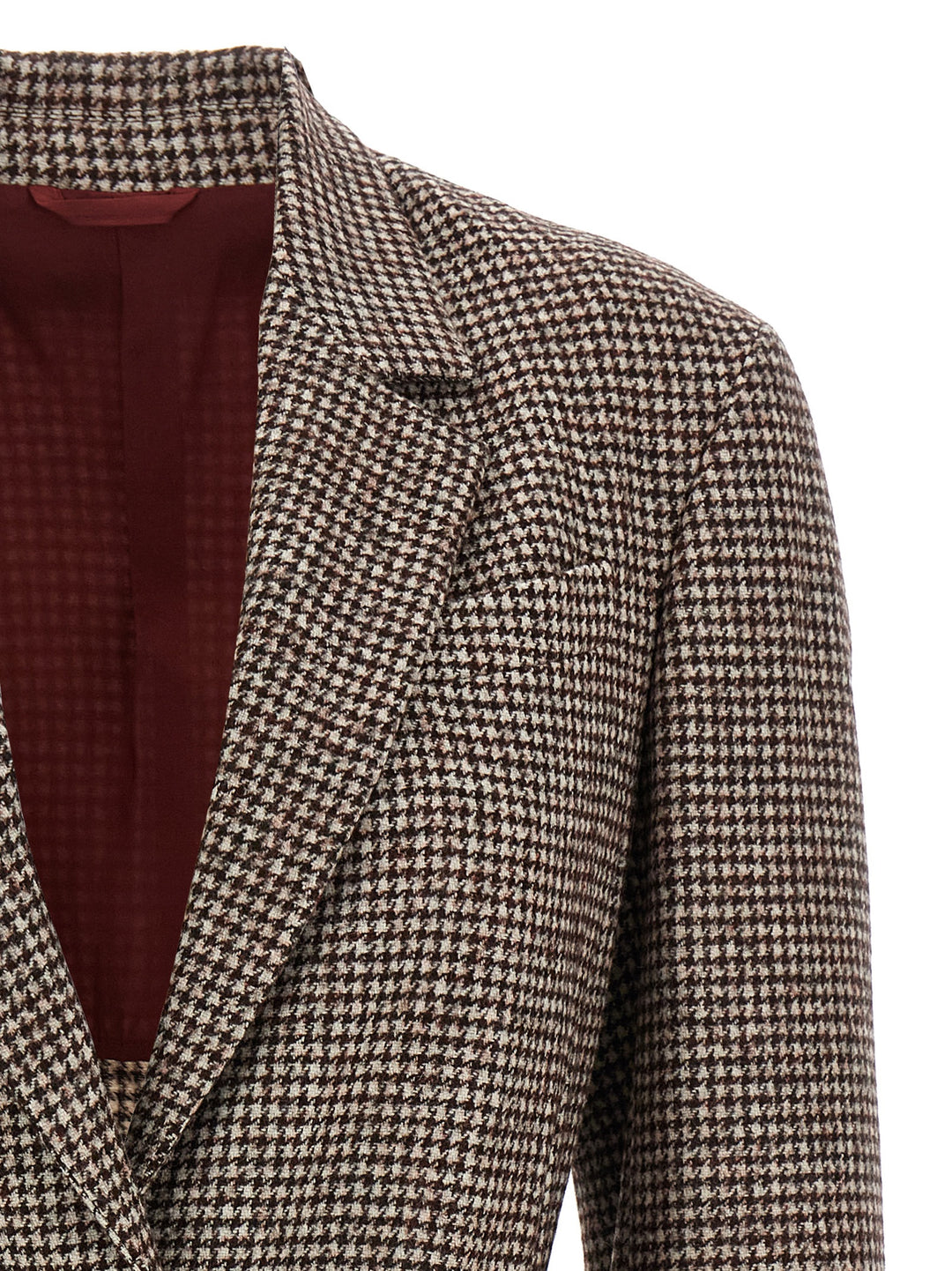 Brunello Cucinelli Houndstooth Blazer BlazerS - Brown | e521325ffa9bcadb4e8559b49bec36f8bcb89e40