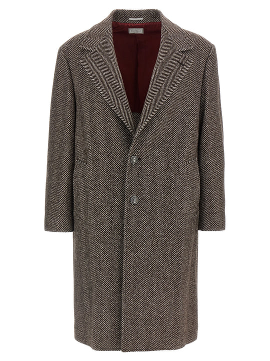 Single-Breasted Cashmere Coat Coats And Trench Coats Brown
