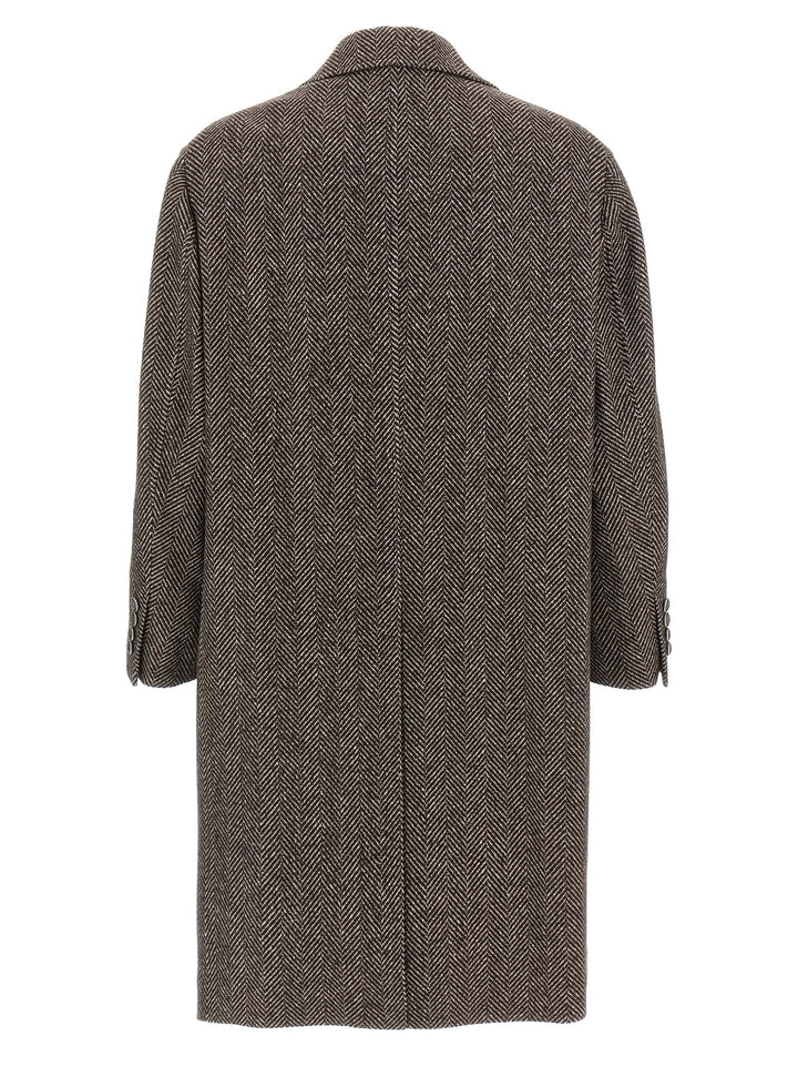 Brunello Cucinelli Single-Breasted Cashmere Coat Coats and Trench Coats - Brown | 3f626e90f7e9faf90337734835297d827f7c327c