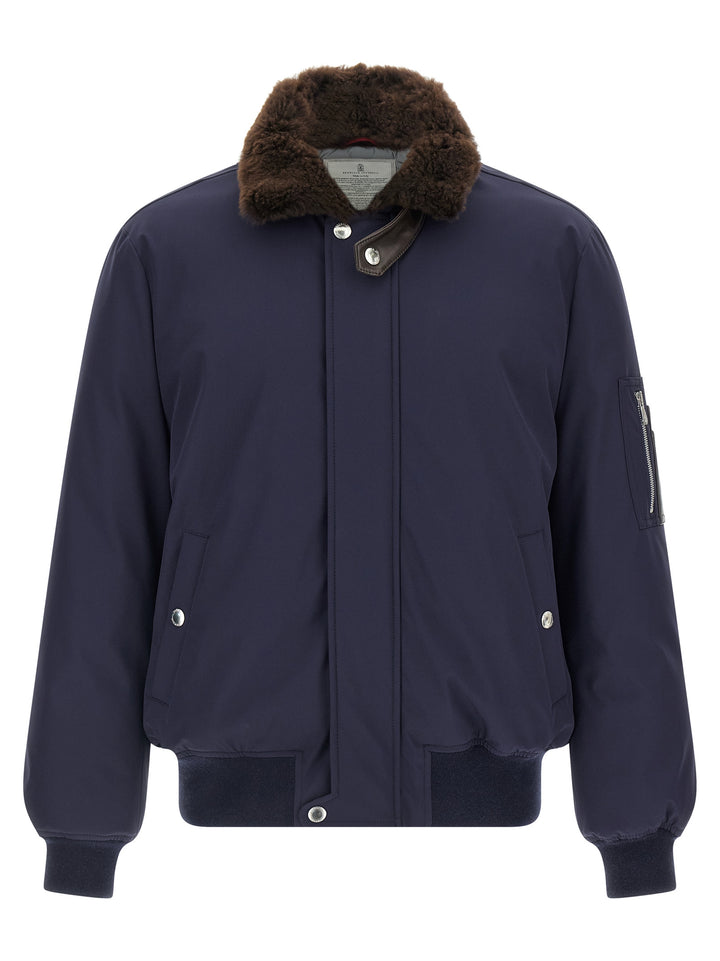 Brunello Cucinelli Water Repellent Nylon Bomber Jacket Puffer Jackets - Blue | 0eca9570f3269951a0542cfefe2936900bf76ae3