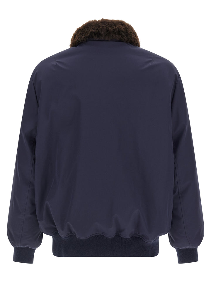 Brunello Cucinelli Water Repellent Nylon Bomber Jacket Puffer Jackets - Blue | 75fa1a829baa53448f43c625023618610e33e7e3