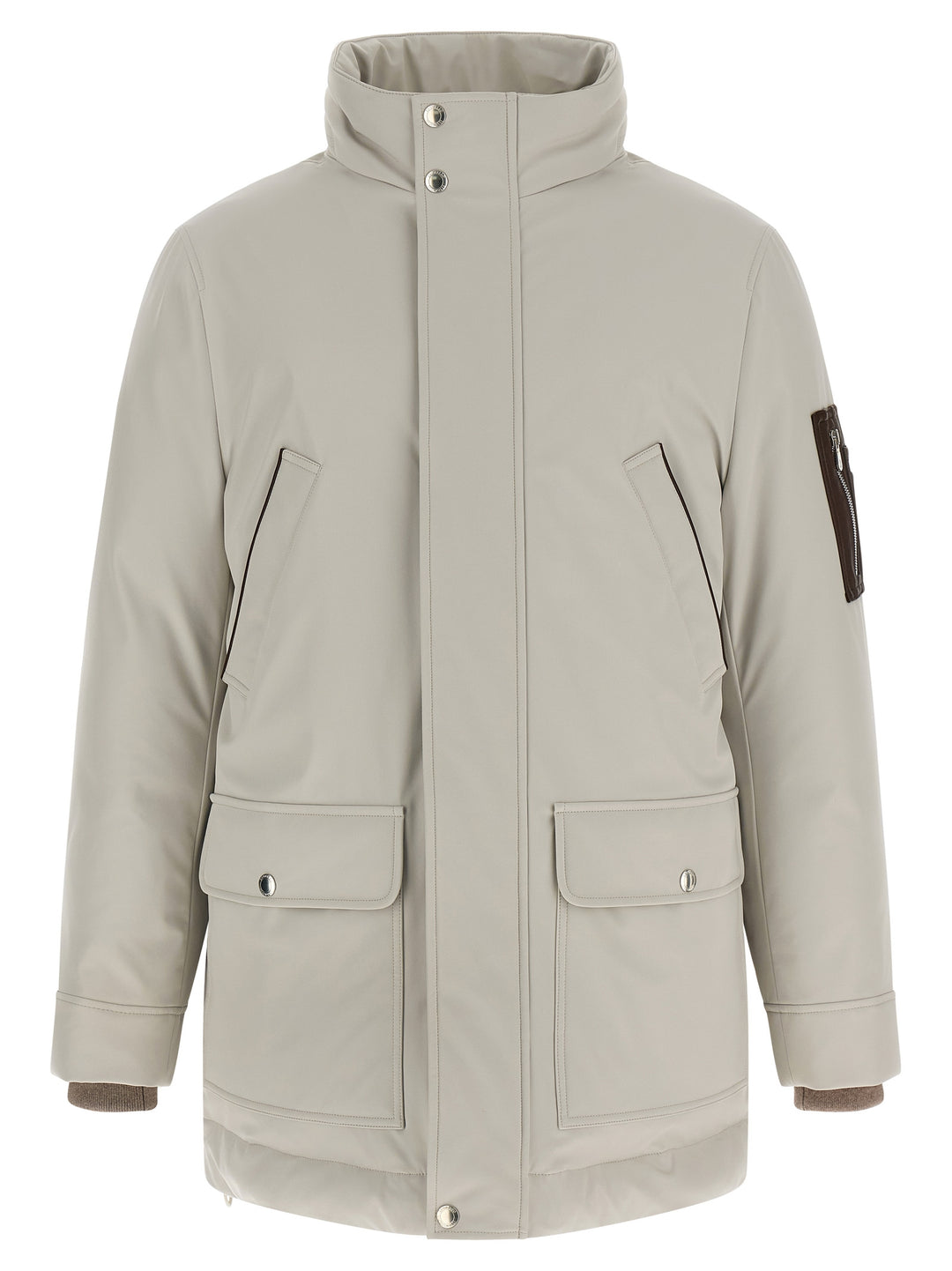 Brunello Cucinelli Membrane Nylon Parka Puffer Jackets - Gray | ae08f7e7497a2f69d95fb2c02e705f021edb1368