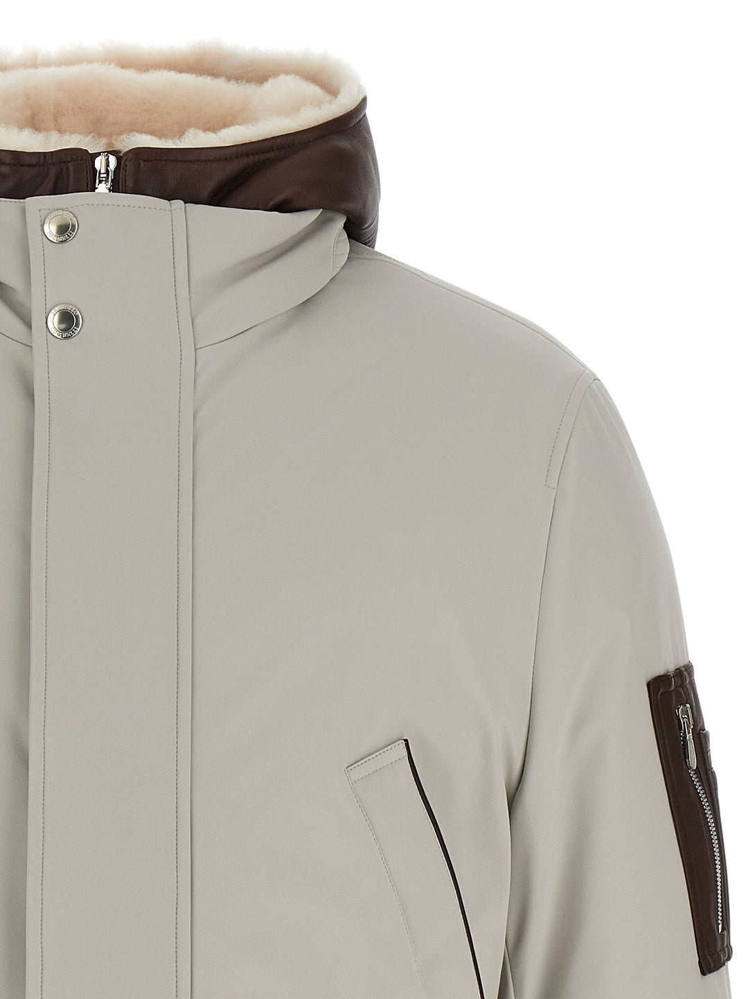 Brunello Cucinelli Membrane Nylon Parka Puffer Jackets - Gray | ee48add7994b66d7cb8fbeebb7498b863f477999