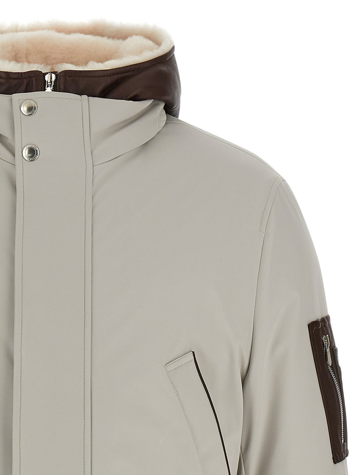 Brunello Cucinelli Membrane Nylon Parka Puffer Jackets - Gray | ee48add7994b66d7cb8fbeebb7498b863f477999
