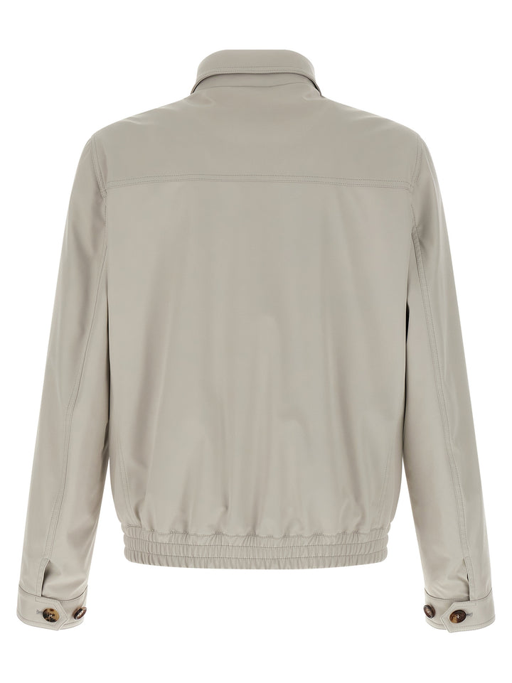 Brunello Cucinelli Nylon Bomber Jacket Puffer Jackets - Gray | 82cef6baaa42329f5b93a841277e1f5ab30444db