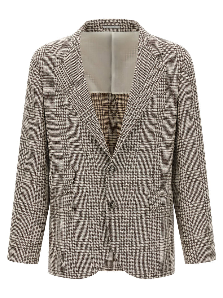 Brunello Cucinelli Houndstooth Blazer - Multicolor | cecf86e5a5fc7c038cc8331d98fd06e6ad2382ef