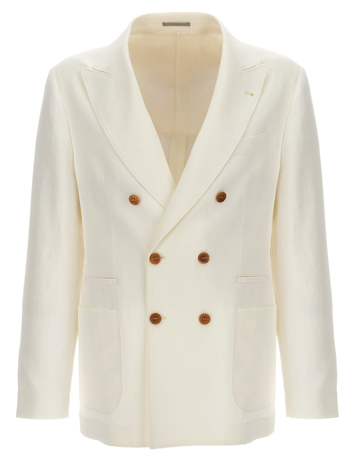 Double-Breasted Blazer White