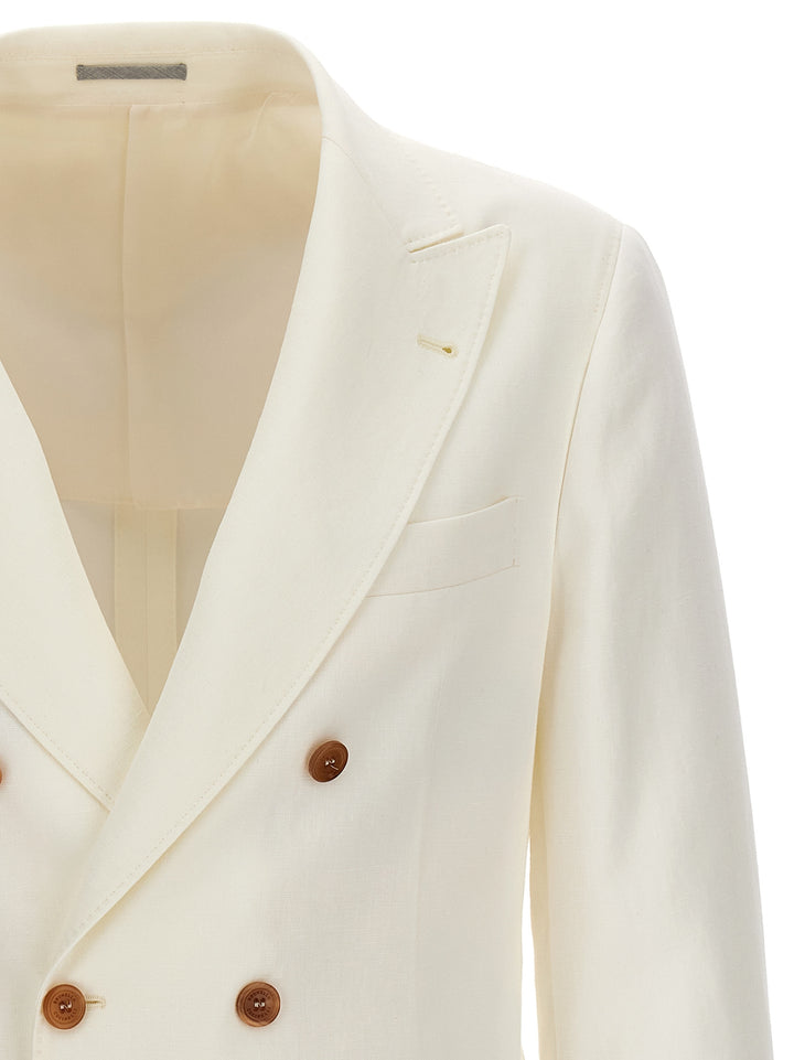 Double-Breasted Blazer White