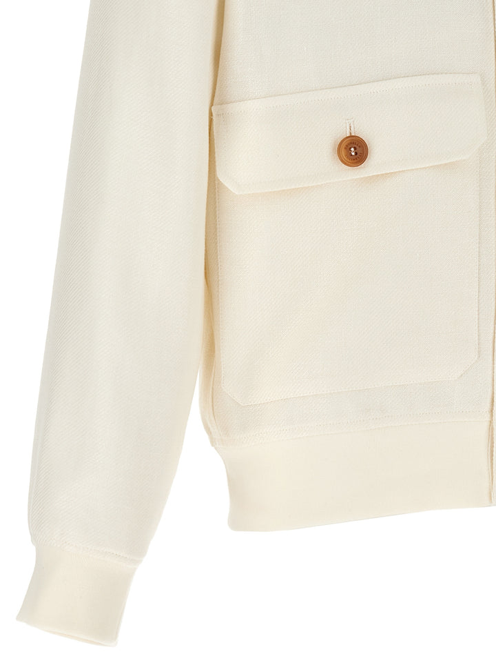 Linen Jacket Casual Jackets, Parka White