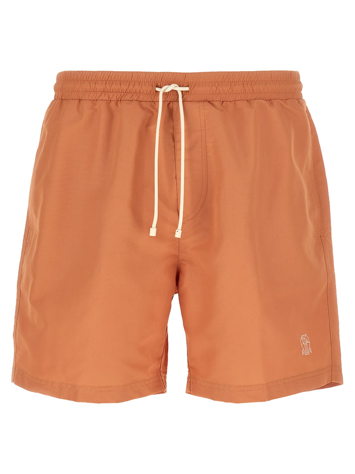 Brunello Cucinelli Logo Embroidery Swimsuit Beachwear - Orange | 599628e2fef052c019f0a72e2b8fa1df3b3add07