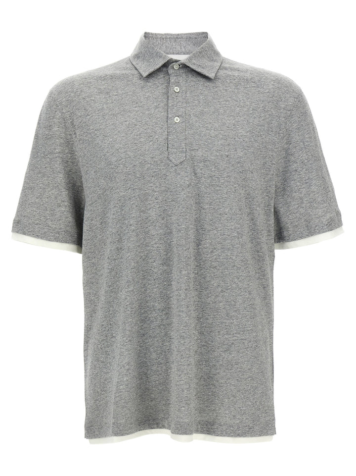 Layered  Shirt Polo Gray