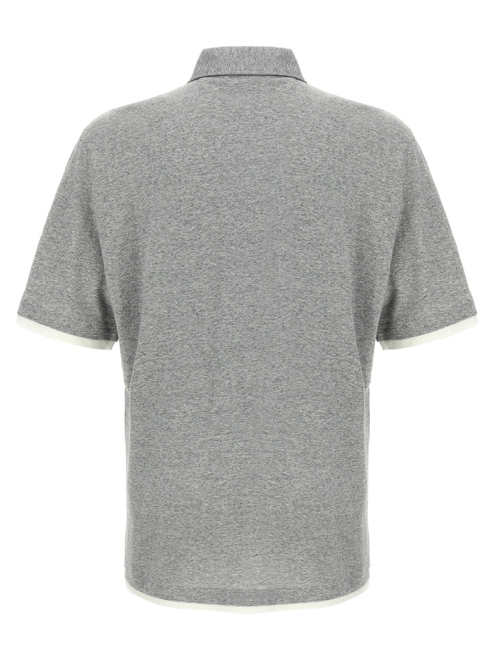 Layered  Shirt Polo Gray