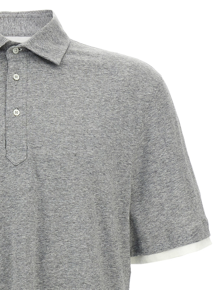 Layered  Shirt Polo Gray