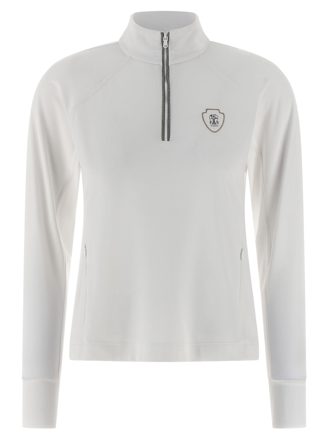 Brunello Cucinelli Precious Half Zip Sweaters and Cardigans - White | 49460045a77754d81adbb91bb5db130e82fa2a76