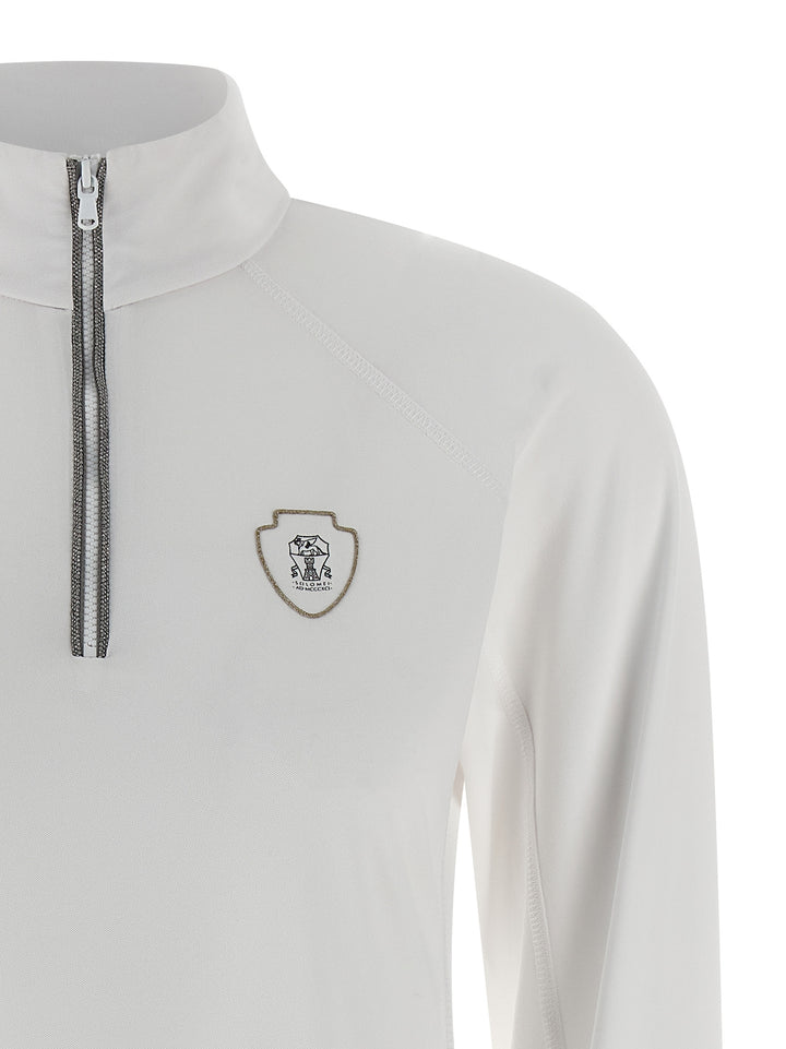 Brunello Cucinelli Precious Half Zip Sweaters and Cardigans - White | 6681cc1315285a65241e8212b7f0575165f7b023