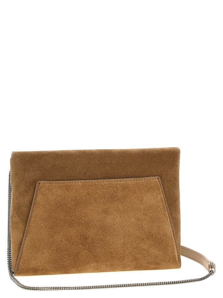 Monile Suede  Bag Clutch Brown