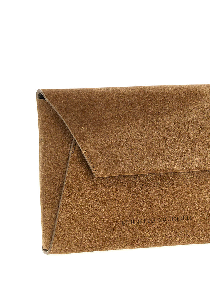 Monile Suede  Bag Clutch Brown