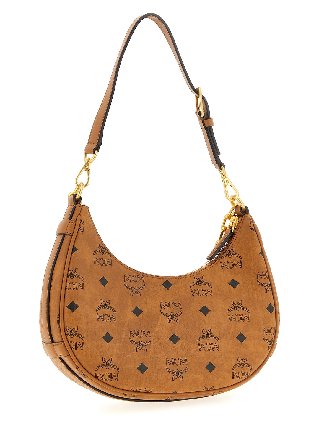 Mcm Aren Crescent Hobo Shoulder Bags - Brown | 9472dac55ee474194652f37f868b20540daae903