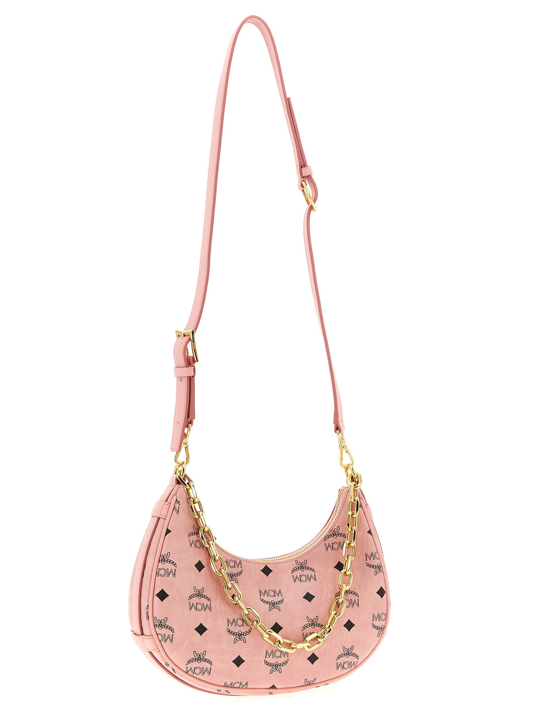 Mcm Aren Crescent Hobo Shoulder Bags - Pink | 4b01c149119a4f0b6594b6da2c1c16e16631b84d