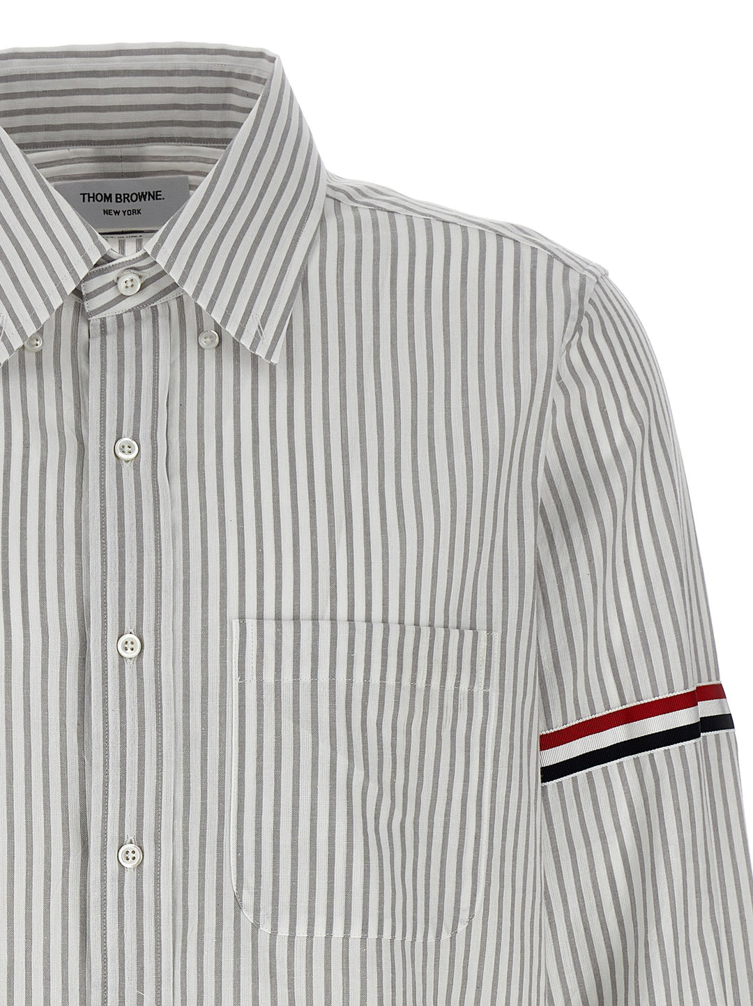 Thom Browne Striped Shirt Shirt and Blouse - Gray | 391d45ad5c0fbf953d367225353c237f2a109413