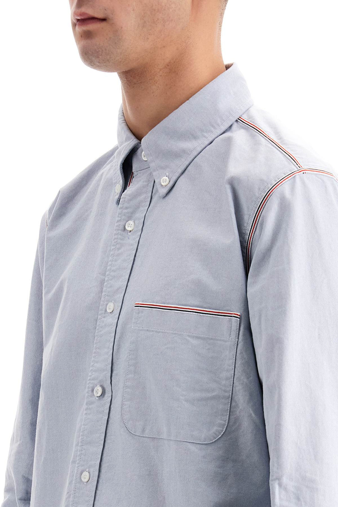 Camicia Button Down Con Finiture In Gros Grain