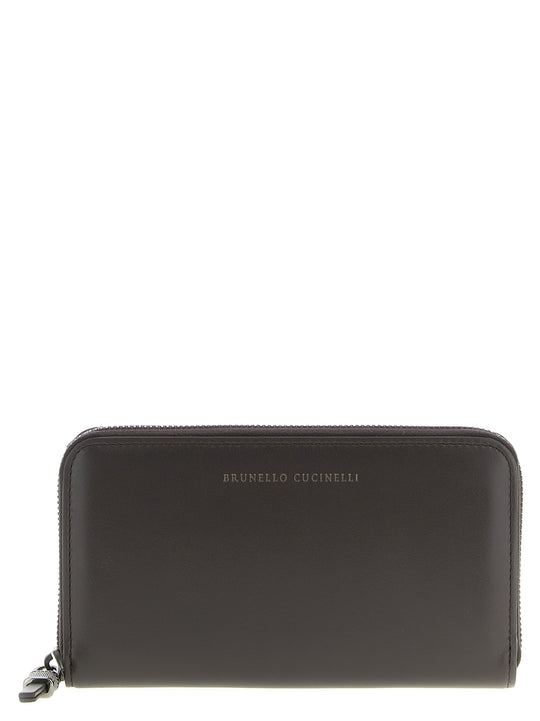 Shiny Zipper Pull Wallets And Card Holders Brown