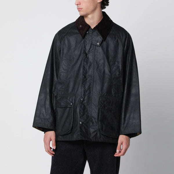 Sage Green Os Bedale Jacket In Waxed Cotton