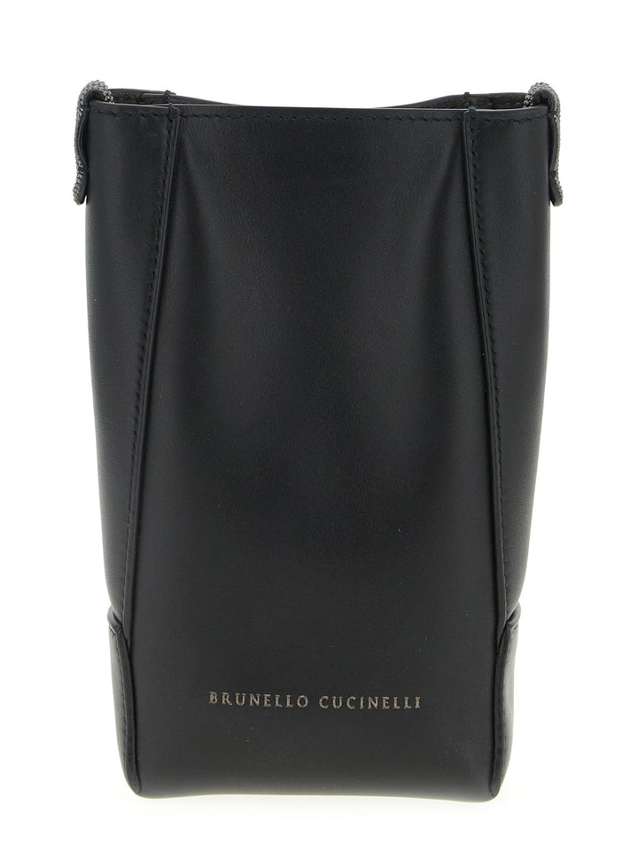 Brunello Cucinelli Cell Phone Holder With Shoulder Strap Home & Lifestyle - Black | 24e8905f37400350ecb871d232ccbd0cc65a7f88