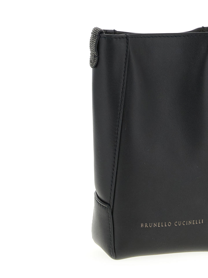 Brunello Cucinelli Cell Phone Holder With Shoulder Strap Home & Lifestyle - Black | 64a96a6ff9ca09074c9a19b1c564f6ff2a429139