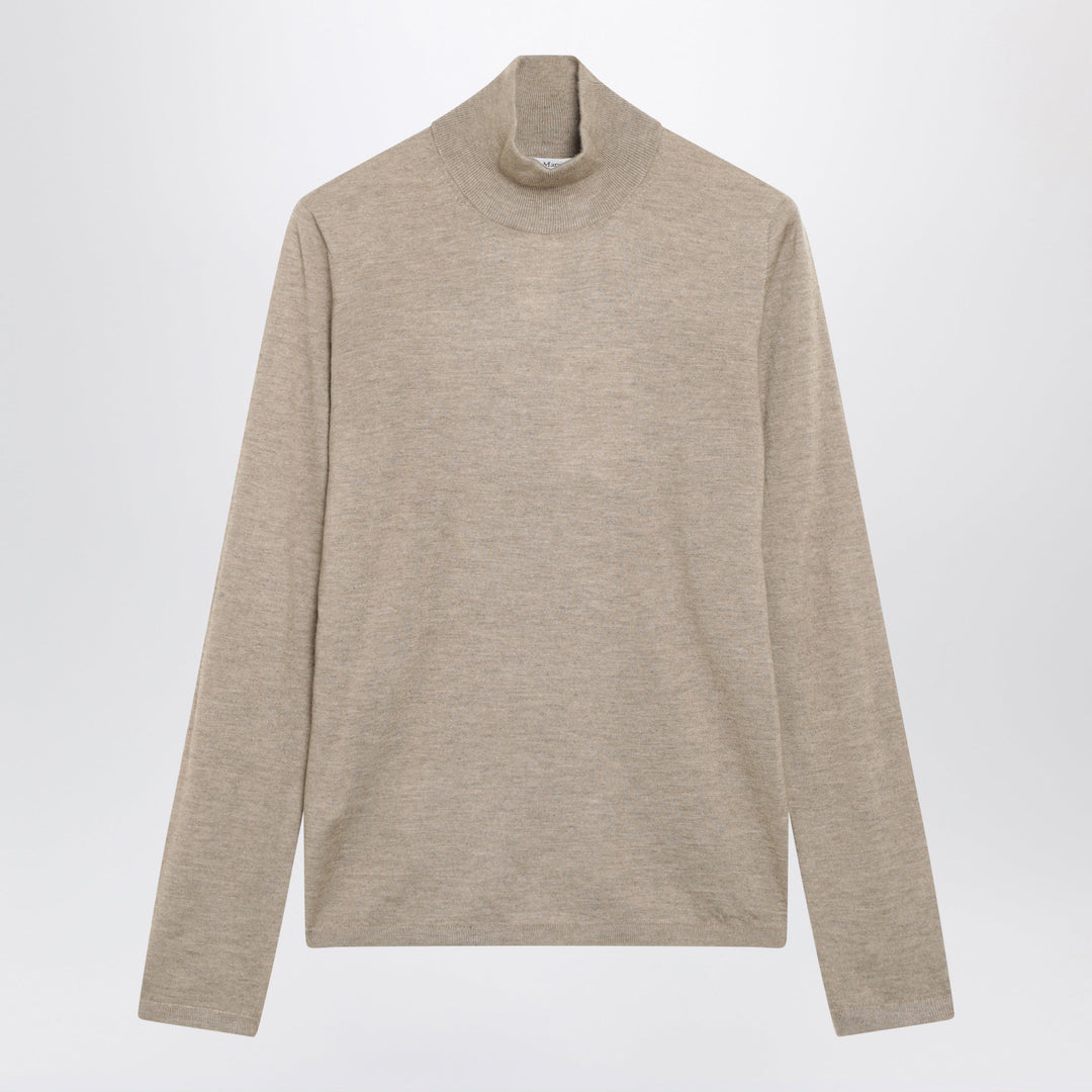 Max Mara Dark Brown Melange Cashmere Turtleneck
