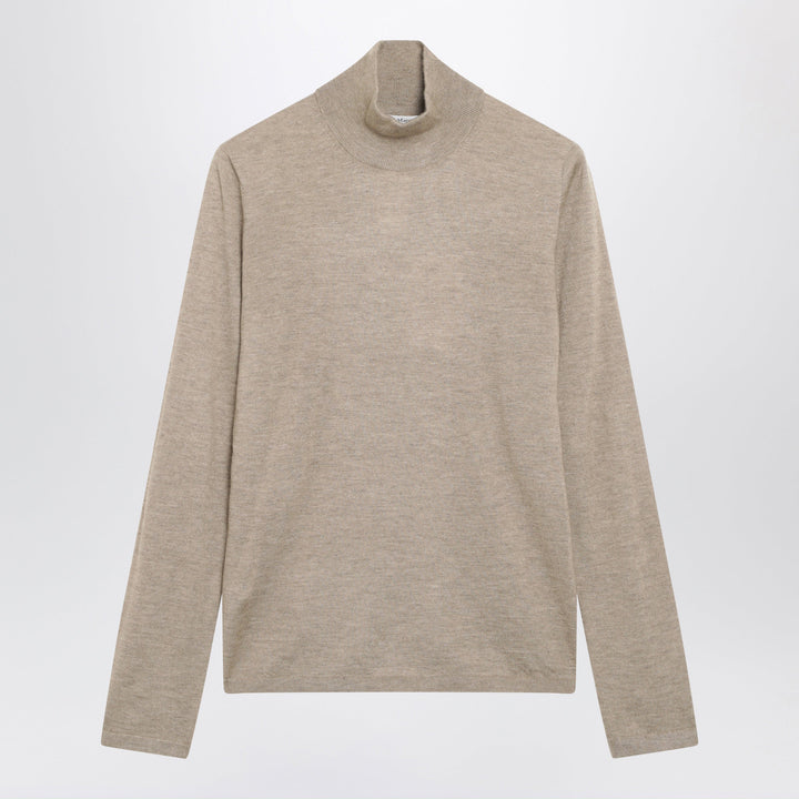 Max Mara Dark Brown Melange Cashmere Turtleneck