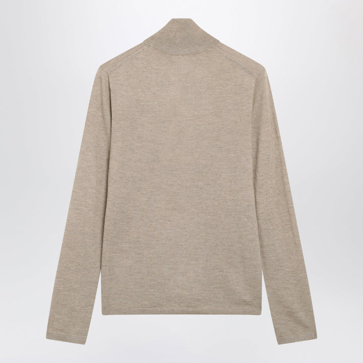 Max Mara Dark Brown Melange Cashmere Turtleneck