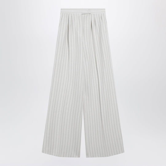 Wide Pinstripe Piqué Jersey Trousers