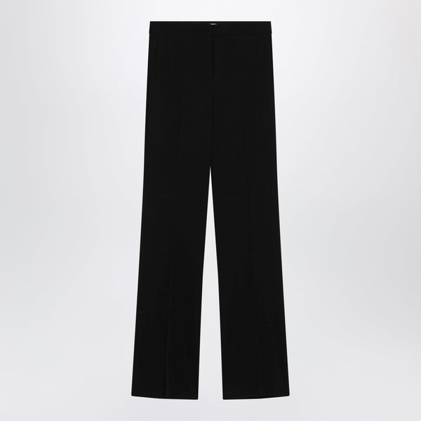 Black Palazzo Trousers In Pure Wool Cady