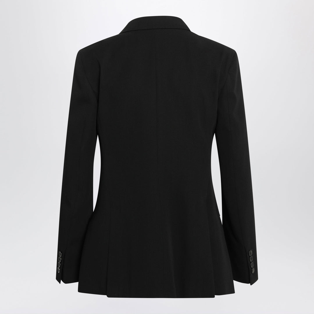 Max Mara Black Slim-Fit Blazer In Virgin Wool Gabardine