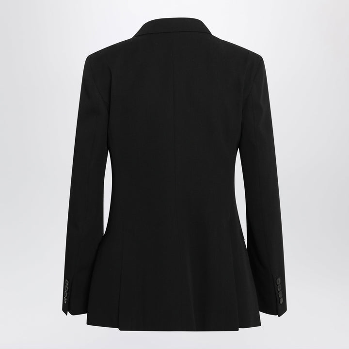 Max Mara Black Slim-Fit Blazer In Virgin Wool Gabardine