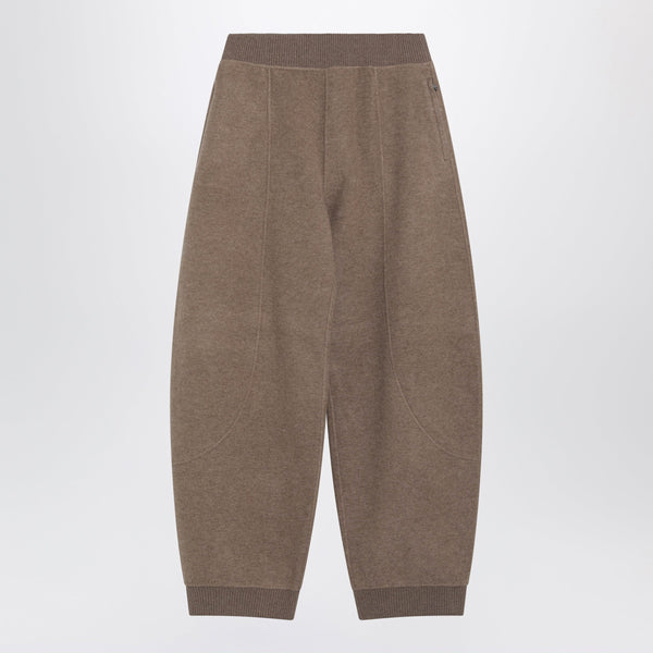 Brown Jogger Trousers In Wool And Cashmere