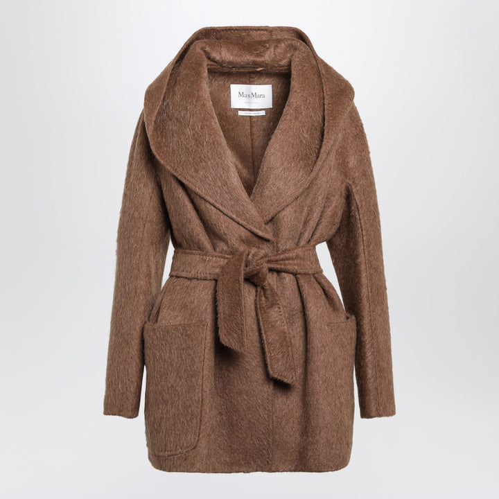 Max Mara Abrigo Corto Marrón De Camel Y Mohair