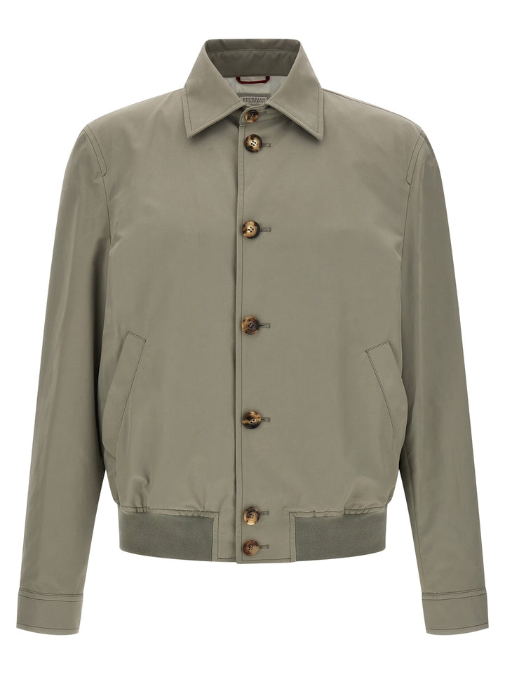 Brunello Cucinelli Cotton Jacket Puffer Jackets - Green | 9dd03b73635330db6d8de87ffebdb7fed162250b