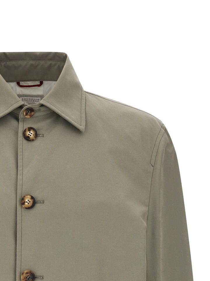 Brunello Cucinelli Cotton Jacket Puffer Jackets - Green | 1be0cf04da8da12de0f969c9553f50daf42d6bb1