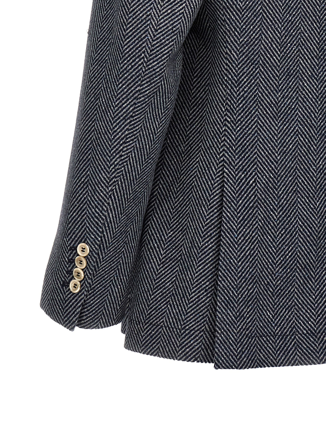 Chevron Wool Jacket Blazer Blue