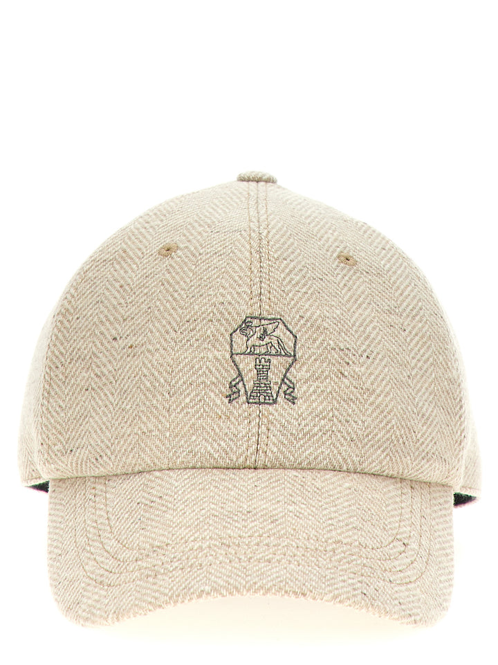 Logo Embroidery Cap Hats Beige