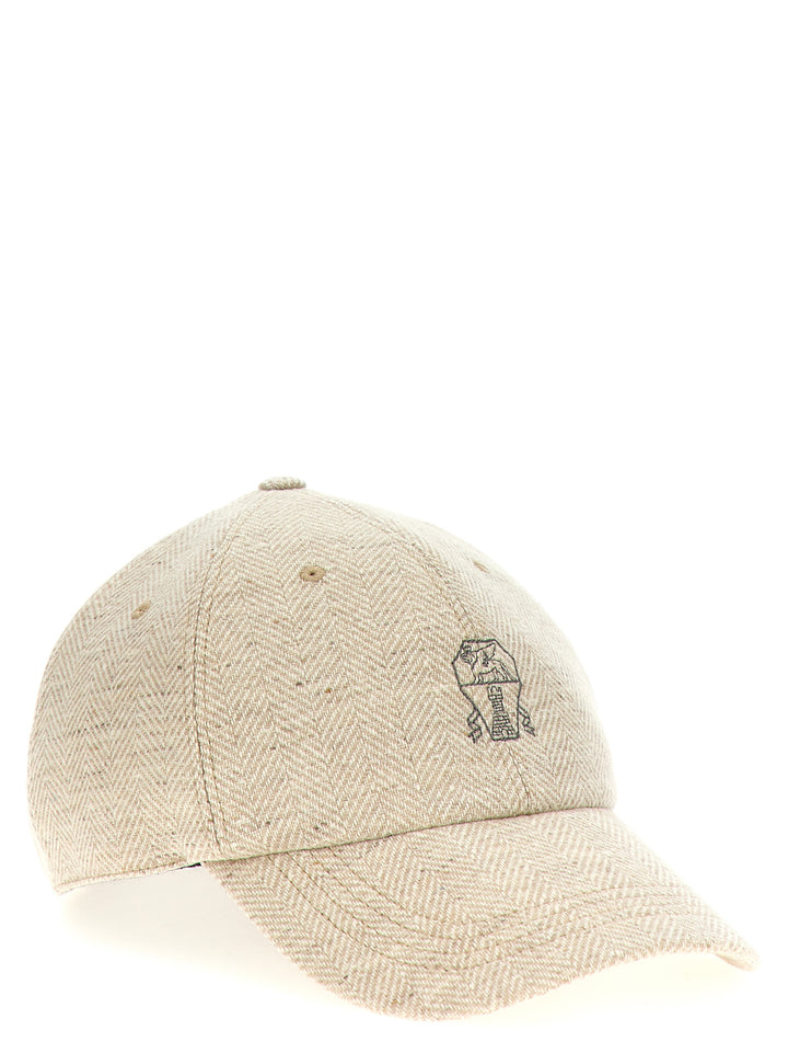 Logo Embroidery Cap Hats Beige