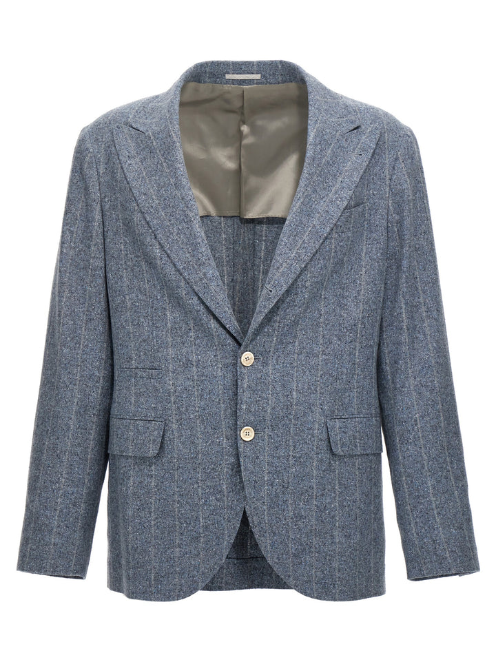 Pinstripe Blazer Light Blue