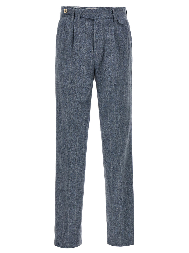 Pinstripe Pants Light Blue