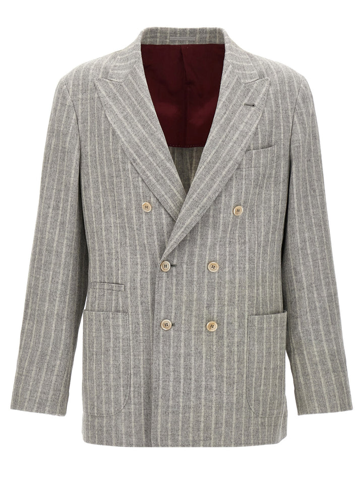 Pinstripe Blazer Gray