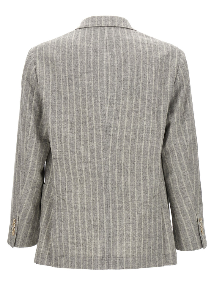 Pinstripe Blazer Gray