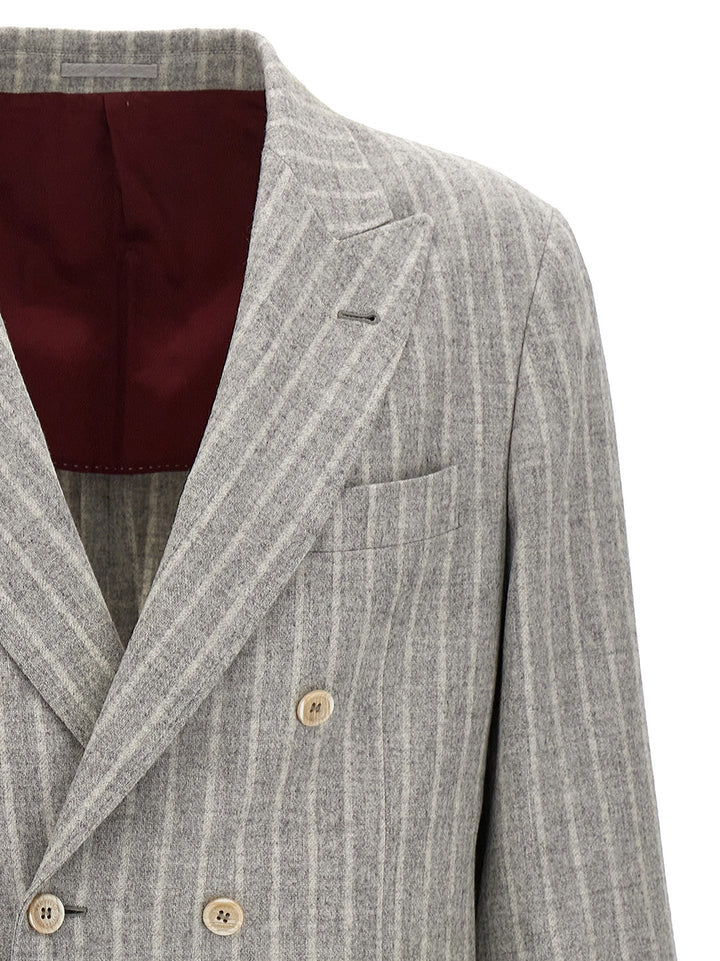 Pinstripe Blazer Gray